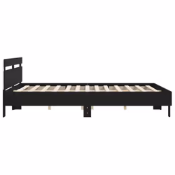vidaXL Bed Frame with Headboard and LED Bed Base Bedstead Matress Foundation - black, 200 x 200 cm - Additional view 7