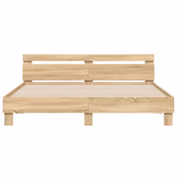 vidaXL Bed Frame with Headboard and LED Bed Base Bedstead Matress Foundation - sonoma oak, 200 x 200 cm - Additional view 6