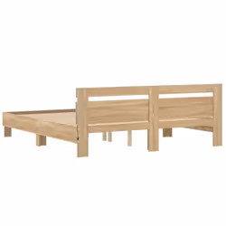 vidaXL Bed Frame with Headboard and LED Bed Base Bedstead Matress Foundation - sonoma oak, 200 x 200 cm - Additional view 8