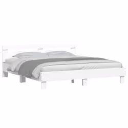 vidaXL Bed Frame with Headboard and LED Bed Base Bedstead Matress Foundation - white, 180 x 200 cm - Additional view 4
