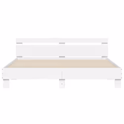 vidaXL Bed Frame with Headboard and LED Bed Base Bedstead Matress Foundation - white, 180 x 200 cm - Additional view 6