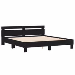 vidaXL Bed Frame with Headboard and LED Bed Base Bedstead Matress Foundation - black, 180 x 200 cm - Additional view 5