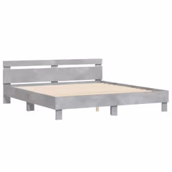 vidaXL Bed Frame with Headboard and LED Bed Base Bedstead Matress Foundation - concrete grey, 180 x 200 cm - Additional view 5