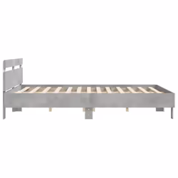 vidaXL Bed Frame with Headboard and LED Bed Base Bedstead Matress Foundation - concrete grey, 180 x 200 cm - Additional view 7