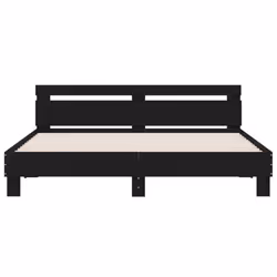 vidaXL Bed Frame with Headboard and LED Bed Base Bedstead Matress Foundation - black, 160 x 200 cm - Additional view 6