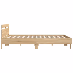 vidaXL Bed Frame with Headboard and LED Bed Base Bedstead Matress Foundation - sonoma oak, 160 x 200 cm - Additional view 7