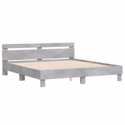 vidaXL Bed Frame with Headboard and LED Bed Base Bedstead Matress Foundation - concrete grey, 160 x 200 cm - Additional view 5