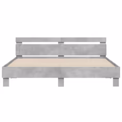 vidaXL Bed Frame with Headboard and LED Bed Base Bedstead Matress Foundation - concrete grey, 160 x 200 cm - Additional view 6