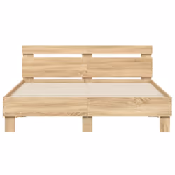 vidaXL Bed Frame with Headboard and LED Bed Base Bedstead Matress Foundation - sonoma oak, 150 x 200 cm - Additional view 6
