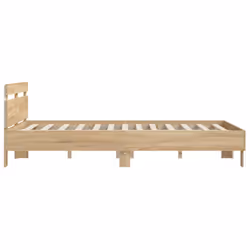 vidaXL Bed Frame with Headboard and LED Bed Base Bedstead Matress Foundation - sonoma oak, 150 x 200 cm - Additional view 7