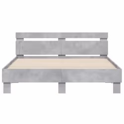 vidaXL Bed Frame with Headboard and LED Bed Base Bedstead Matress Foundation - concrete grey, 150 x 200 cm - Additional view 6