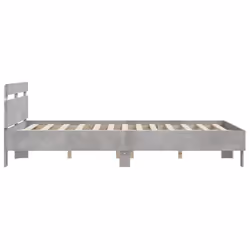 vidaXL Bed Frame with Headboard and LED Bed Base Bedstead Matress Foundation - concrete grey, 150 x 200 cm - Additional view 7