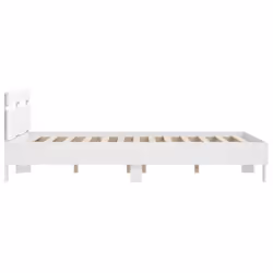 vidaXL Bed Frame with Headboard and LED Bed Base Bedstead Matress Foundation - white, 140 x 200 cm - Additional view 7