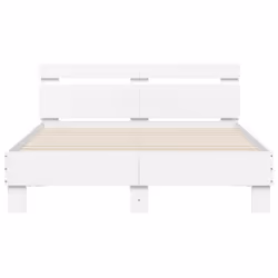 vidaXL Bed Frame with Headboard and LED Bed Base Bedstead Matress Foundation - white, 120 x 200 cm - Additional view 6