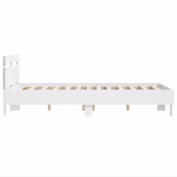 vidaXL Bed Frame with Headboard and LED Bed Base Bedstead Matress Foundation - white, 120 x 200 cm - Additional view 7