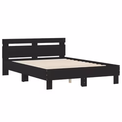 vidaXL Bed Frame with Headboard and LED Bed Base Bedstead Matress Foundation - black, 120 x 200 cm - Additional view 5