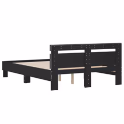 vidaXL Bed Frame with Headboard and LED Bed Base Bedstead Matress Foundation - black, 120 x 200 cm - Additional view 8