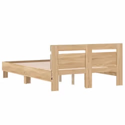 vidaXL Bed Frame with Headboard and LED Bed Base Bedstead Matress Foundation - sonoma oak, 120 x 200 cm - Additional view 8