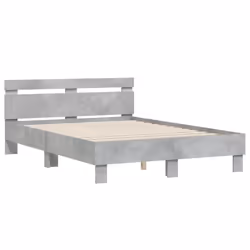vidaXL Bed Frame with Headboard and LED Bed Base Bedstead Matress Foundation - concrete grey, 120 x 200 cm - Additional view 5