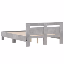 vidaXL Bed Frame with Headboard and LED Bed Base Bedstead Matress Foundation - concrete grey, 120 x 200 cm - Additional view 8