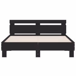 vidaXL Bed Frame with Headboard and LED Bed Base Bedstead Matress Foundation - black, 140 x 190 cm - Additional view 6