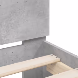 vidaXL Bed Frame with Headboard and LED Bed Base Bedstead Matress Foundation - concrete grey, 135 x 190 cm - Additional view 9