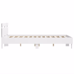vidaXL Bed Frame with Headboard and LED Bed Base Bedstead Matress Foundation - white, 120 x 190 cm - Additional view 7