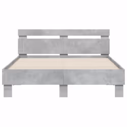 vidaXL Bed Frame with Headboard and LED Bed Base Bedstead Matress Foundation - concrete grey, 120 x 190 cm - Additional view 6