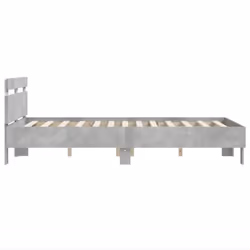 vidaXL Bed Frame with Headboard and LED Bed Base Bedstead Matress Foundation - concrete grey, 120 x 190 cm - Additional view 7