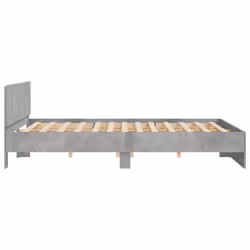 vidaXL Bed Frame with Headboard and LED Bed Base Mattress Foundation Bedstead - concrete grey, 200 x 200 cm - Additional view 7