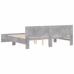 vidaXL Bed Frame with Headboard and LED Bed Base Mattress Foundation Bedstead - concrete grey, 200 x 200 cm - Additional view 8