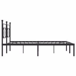 vidaXL Metal Bed Frame Home Bedroom Bed Base Mattress Foundation Bedstead - black, 200 x 200 cm/with headboard - Additional view 5
