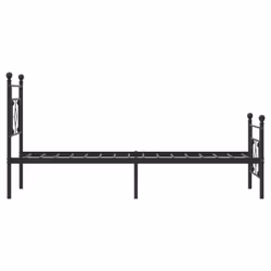 vidaXL Metal Bed Frame Home Bedroom Bed Base Mattress Foundation Bedstead - black, 90 x 190 cm/with headboard & footboard - Additional view 5