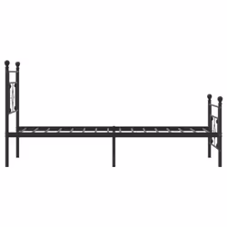 vidaXL Metal Bed Frame Home Bedroom Bed Base Mattress Foundation Bedstead - black, 107 x 203 cm/with headboard & footboard - Additional view 5
