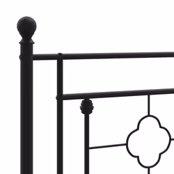 vidaXL Metal Bed Frame Home Bedroom Bed Base Mattress Foundation Bedstead - black, 140 x 190 cm/with headboard & footboard - Additional view 7