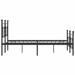 vidaXL Metal Bed Frame Home Bedroom Bed Base Mattress Foundation Bedstead - black, 183 x 213 cm/with headboard & footboard - Additional view 5