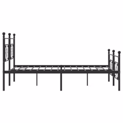 vidaXL Metal Bed Frame Home Bedroom Bed Base Mattress Foundation Bedstead - black, 193 x 203 cm/with headboard & footboard - Additional view 5