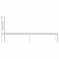 vidaXL Metal Bed Frame Home Bedroom Bed Base Mattress Foundation Bedstead - white, 80 x 200 cm/with headboard - Additional view 5