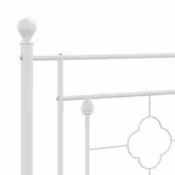 vidaXL Metal Bed Frame Home Bedroom Bed Base Mattress Foundation Bedstead - white, 140 x 190 cm/with headboard - Additional view 7