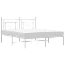 vidaXL Metal Bed Frame Home Bedroom Bed Base Mattress Foundation Bedstead - with headboard, 160 x 200 cm