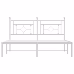 vidaXL Metal Bed Frame Home Bedroom Bed Base Mattress Foundation Bedstead - with headboard, 160 x 200 cm - Additional view 4