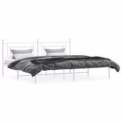 vidaXL Metal Bed Frame Home Bedroom Bed Base Mattress Foundation Bedstead - with headboard, 193 x 203 cm - Additional view 2