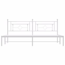 vidaXL Metal Bed Frame Home Bedroom Bed Base Mattress Foundation Bedstead - with headboard, 193 x 203 cm - Additional view 4