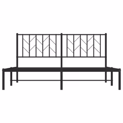 vidaXL Metal Bed Frame with Headboard Mattress Foundation Black 160x200 cm - Additional view 4