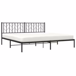 vidaXL Metal Bed Frame with Headboard Black 200x200 cm - Additional view 2