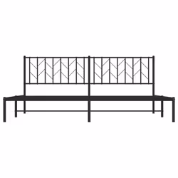 vidaXL Metal Bed Frame with Headboard Black 200x200 cm - Additional view 4