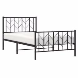 vidaXL Metal Bed Frame with Headboard Mattress Foundation Black 80x200 cm - black, 100 x 200 cm/ with headboard & footboard - Additional view 2