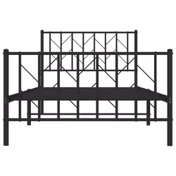 vidaXL Metal Bed Frame with Headboard Mattress Foundation Black 80x200 cm - black, 100 x 200 cm/ with headboard & footboard - Additional view 4
