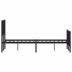 vidaXL Metal Bed Frame with Headboard Mattress Foundation Black 80x200 cm - black, 120 x 200 cm/ with headboard & footboard - Additional view 5