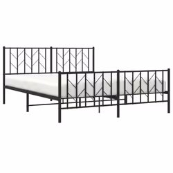 vidaXL Metal Bed Frame with Headboard and Footboard Black 160x200 cm - Additional view 2